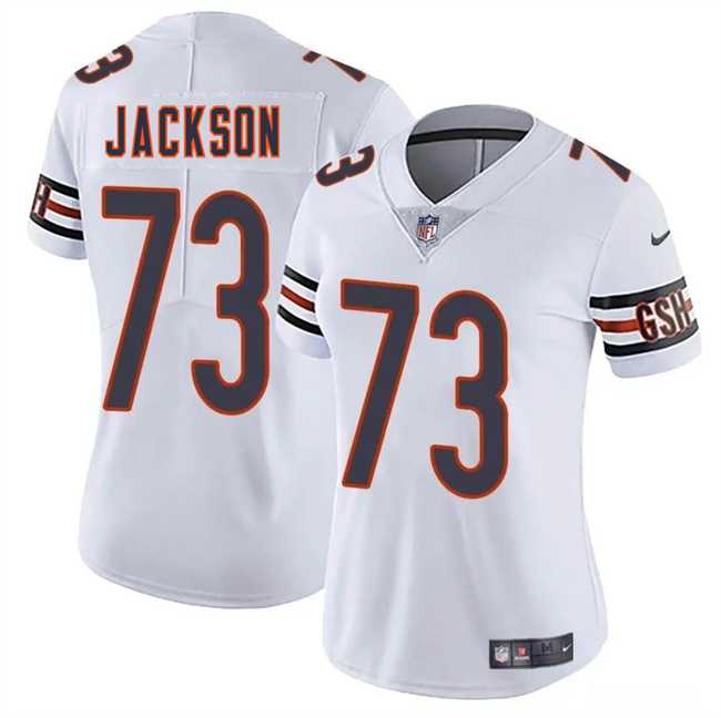 Womens Chicago Bears #73 Jonah Jackson White 2025 Vapor Stitched Jersey Dzhi
